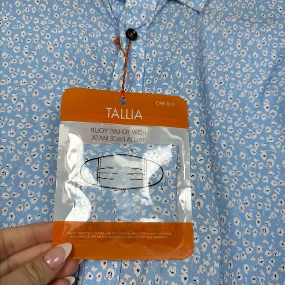 TALLIA Sport Blue Floral Button Down Shirt Size Large NWT - Picture 4 of 7